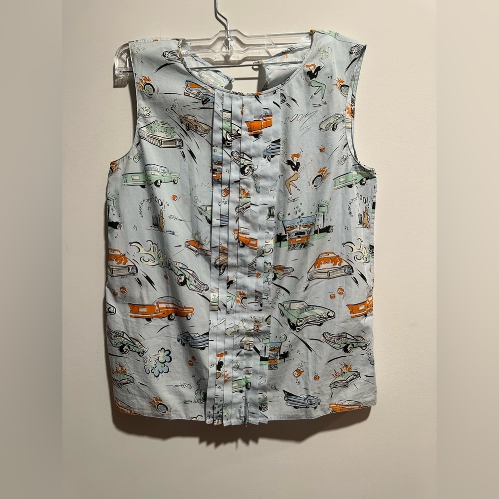 Prada coupe de ville car print blouse (2012, rare)